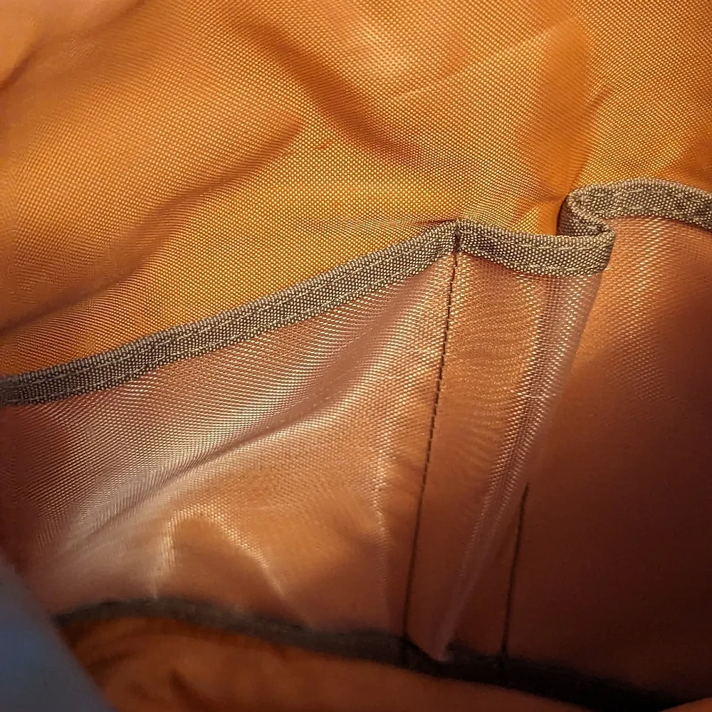 Baggallini Mosey crossbody hobo bag, tan with peach lining - Picture 5 of 13